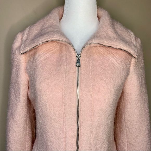 Jessica Simpson Zip Front Wool Coat Boucle Jacket Blush Pink Women’s Extra Small - Picture 4 of 11